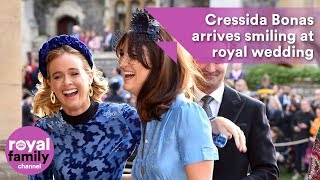 Cressida Bonas arrives smiling at royal wedding [upl. by Lynnette]