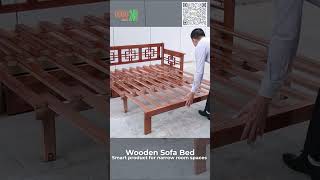 Wooden Sofa Combined With Bed  Ghế Sofa Giường Gỗ GGK14  Do Go 24H shorts [upl. by Ogg]