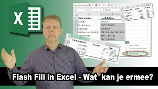 Data automatisch verdelen naar kolommen  Flash fill in Excel [upl. by Diella934]