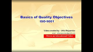 Basics of Quality Objectives  ISO 9001 [upl. by Aubigny991]