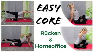 Easy Core Rücken amp Körpermitte Workout bei Homeoffice amp Rückenschmerzen Beginner [upl. by Mirelle]