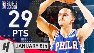 Landry Shamet Full Highlights 76ers vs Wizards 20190108  29 Pts 3 Rebounds [upl. by Cyndia611]