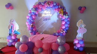 Balloon decoration tutorial  Birthday decoration  party decoration  Diy garland balloon decoratio [upl. by Iaw528]