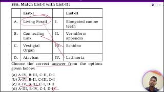 Match ListI with ListII ListI ListII A Living Fossil I Elongated canine teeth B Connecting Link [upl. by Adim]