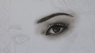 How to Draw Roses Eye and Eyebrow from Titanic – HyperRealistic Tutorial Step by Step [upl. by Onitnevuj581]