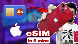 How To Setup eSIM on iPhone  iPhone 15 iPhone 14 iPhone 13 iPhone 12 amp iPhone 11  Jio [upl. by Alihs]