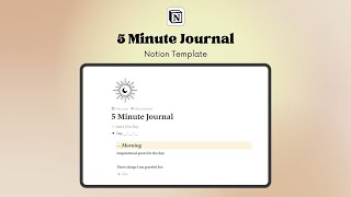 5 Minute Journal  Notion template [upl. by Apur193]