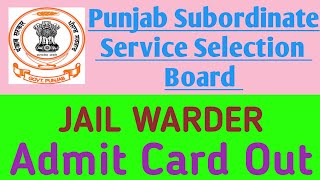 PSSSB Jail Warder Admit Card Outpsssbupdate [upl. by Arimlede]