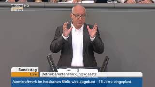 Bundestagsdebatte zum Betriebsrentenstärkungsgesetz am 010617 [upl. by Oulman]