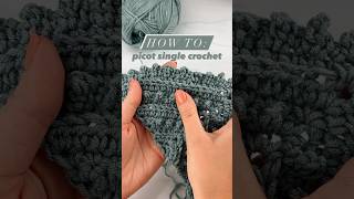 How to crochet the picot single crochet PSC stitch crochet [upl. by Weirick]