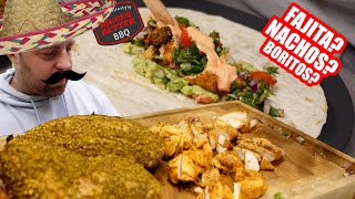 Fajitas Nachos oder Boritos für die Muchachos Chicken Fajitas mit Hähnchen vom Smoker Grill [upl. by Romine]