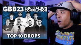 TOP 10 DROPS 🔊🔥 Loopstation  GRAND BEATBOX BATTLE 2023 WORLD LEAGUE Reaction [upl. by Hareemas]