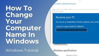 How To Change Your Computer Name In Windows 10 [upl. by Zavras]