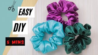 How to make a SCRUNCHIE easy  scrunchie DIY  sewing tutorial [upl. by Michaella]