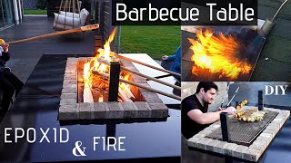 Epoxy Barbecue Table🔥Grill selber bauenDIY Grill StationFire TableFeuerstelleEpoxid Tisch bauen [upl. by Thissa]