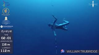 AIDA Depth World Championship Roatan 2017  WILIAM TRUBRIDGE FIM [upl. by Einalem]