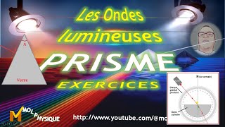 prisme exercices ondes lumineuses prismelondes lumineuses réfractiondispersioncauchy [upl. by Akinuahs]