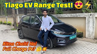 Tata Tiago EV Range Test  Tiago EV XZ Long Range Variant Real World Range 🤔🔥 [upl. by Keffer]