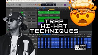 TRAP HI HAT TECHNIQUES IN LOGIC PRO 108 2024 EDITION [upl. by Arinay686]