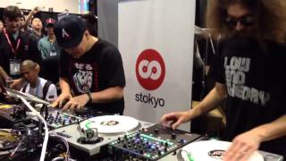 NAMM 2013  Mixmaster Mike and Gaslamp Killer scratching [upl. by Briney]