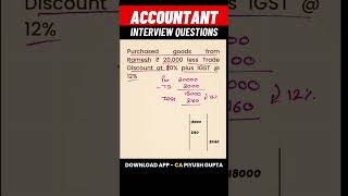 Accountant Interview Questions Accounting Journal Entries gst taxation [upl. by Nolaj]