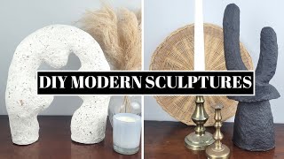 DIY PAPER MACHE CLAY  Modern Decor Sculptures [upl. by Araed935]