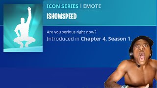 IShowSpeed Reacts To His Fortnite Emote 🤩 [upl. by Ahsillek]