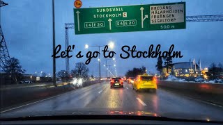 Drive through E4 from botkyrka to Stockholm [upl. by Annawd]