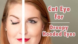 Cat Eye Tutorial for Hooded Droopy Eyes [upl. by Wilhelm336]