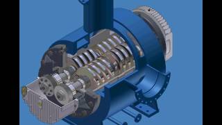 Twin Screw Pump Operation Cutaway [upl. by Stu]