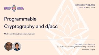 Programmable Cryptography and dacc [upl. by Nylorak]