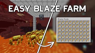 EASY BLAZE xp FARM TUTORIAL MINECRAFT 121 1200 RODS hr BEST DESIGN [upl. by Natam]