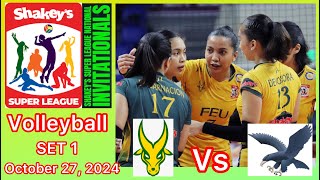 FEU LADY TAMARAWS VS ATENEO LADY EAGLES SET 1 SHAKEYS SUPER LEAGUE October 27 2024 [upl. by Mulac]