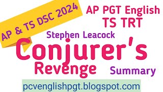 Conjurors Revenge Leacock Summary in Telugu I AP TS PGT TRT English Conjurers Revenge [upl. by Akehsyt]