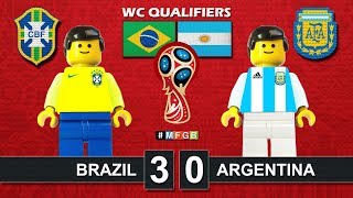 Brazil vs Argentina 30 • World Cup Russia 2018 Qualifiers 11112016 Lego Football CBF AFA [upl. by Arayk]