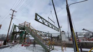 Albion Lift Bridge over the Erie Canal Dismantled [upl. by Aynot]