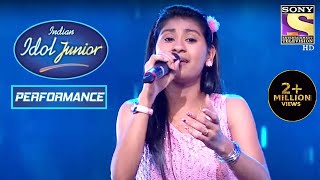 Nithyashrees Performance On Barso Re Gets Standing Ovation  Indian Idol Junior 2 [upl. by Benildis]