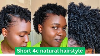 How to style short 4c short natural hair ✅ define curls from cornrows  Quick natural hairstyle [upl. by Ennayt631]