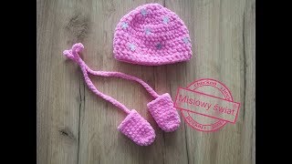 👶 Czapeczka Dla Niemowlaka Na Szydełku 10k  Crochet Baby hat [upl. by Elyag]