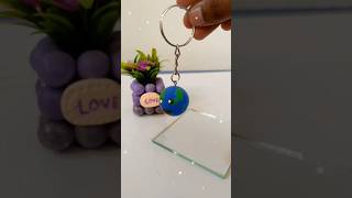 Clay Earth keychain diy clay clayartidea keychain claytutorial handmade ytshorts shorts [upl. by Amilas276]