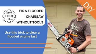 How to clear a flooded engine without tools  How to start a flooded chainsaw  Stihl chainsaw trick [upl. by Ajad]