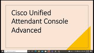 Cisco Unified Attendant Console Advanced [upl. by Alexandria]