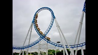 Shockwave Roller Coaster Six Flags Gurnee Illinois  Front Seat POV [upl. by Sachiko]