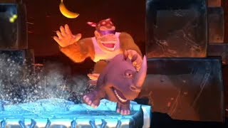 Donkey Kong Country Tropical Freeze  All Rambi the Rhino Level with Funky Kong [upl. by Eekcaj855]