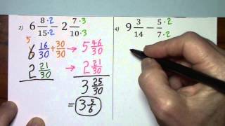Fractions Whole amp Mixed Numbers Sum amp Difference [upl. by Amluz905]