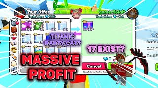 Trading Montage 18  🔥MASSIVE FLIPS AND PROFITS 🔥 ✨TITANIC PARTY CAT✨ Pet Simulator 99  Roblox [upl. by Bobbee]