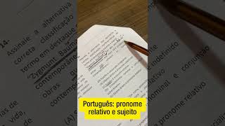 Português pronome relativo e sujeito concurso concursopublico concursospúblicos concursos enem [upl. by Benoite]