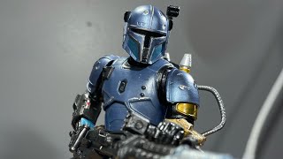 Star Wars The Black Series The Mandalorian Carbonized Paz Vizsla Action Figure Review [upl. by Yartnoed]