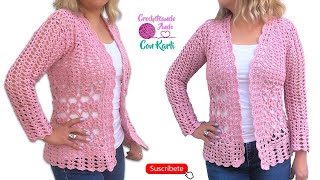 Chaqueta  Saco tejido a crochet  🌹 Modelo “Rositaquot 🌹  TUTORIAL PASO A PASO [upl. by Egreog913]