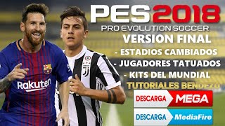 GENIAL PES 2018 VERSIÓN FINAL EMULADOR PPSSPP NARRADORES EN ESPAÑOL  CONFIGURACIÓN 2017 [upl. by Yelyk]